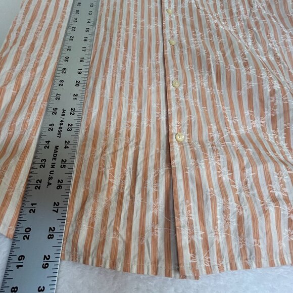 Tommy Bahama Mens Striped Long-Sleeve Button-Down Shirt Medium Peach Silk Blend - Picture 7 of 7